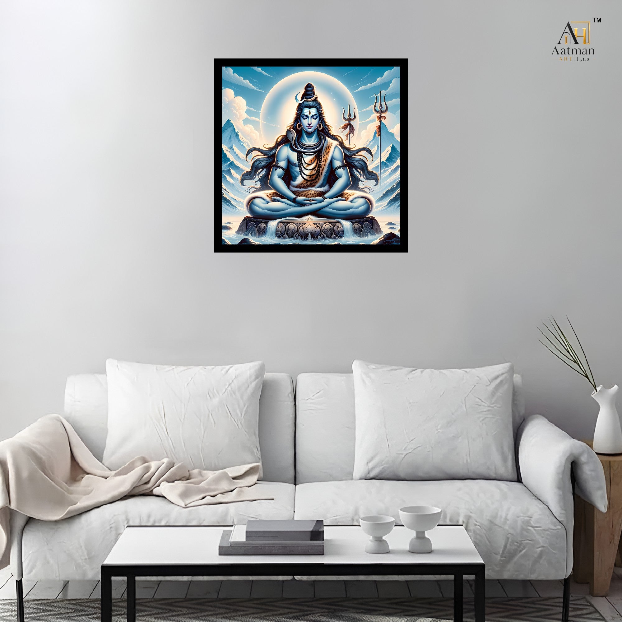 Lord Shiva Meditation Wall Art Canvas Print