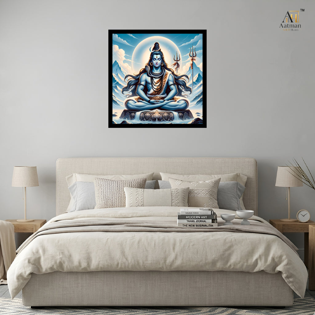 Lord Shiva Meditation Wall Art Canvas Print