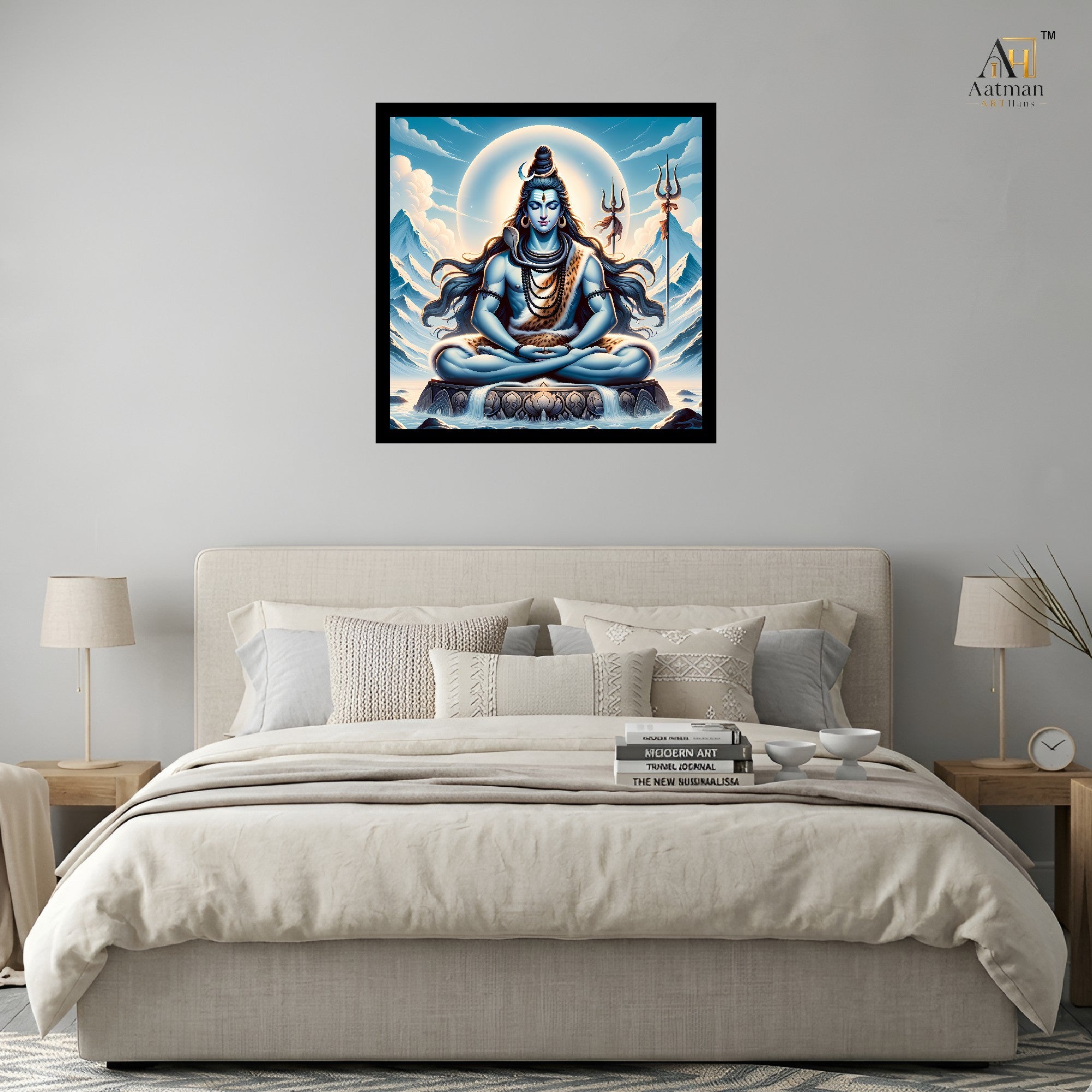 Lord Shiva Meditation Wall Art Canvas Print