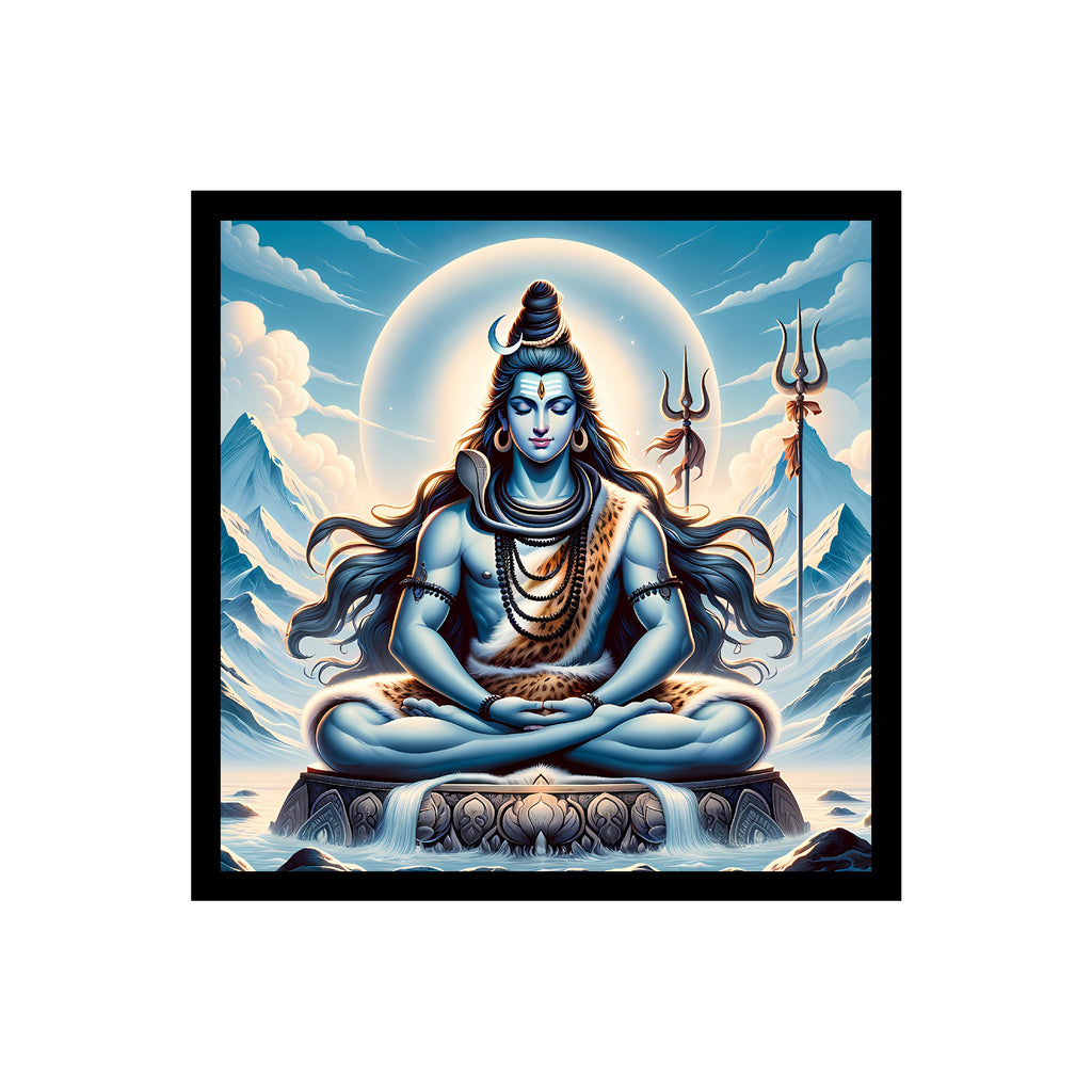Lord Shiva Meditation Wall Art Canvas Print