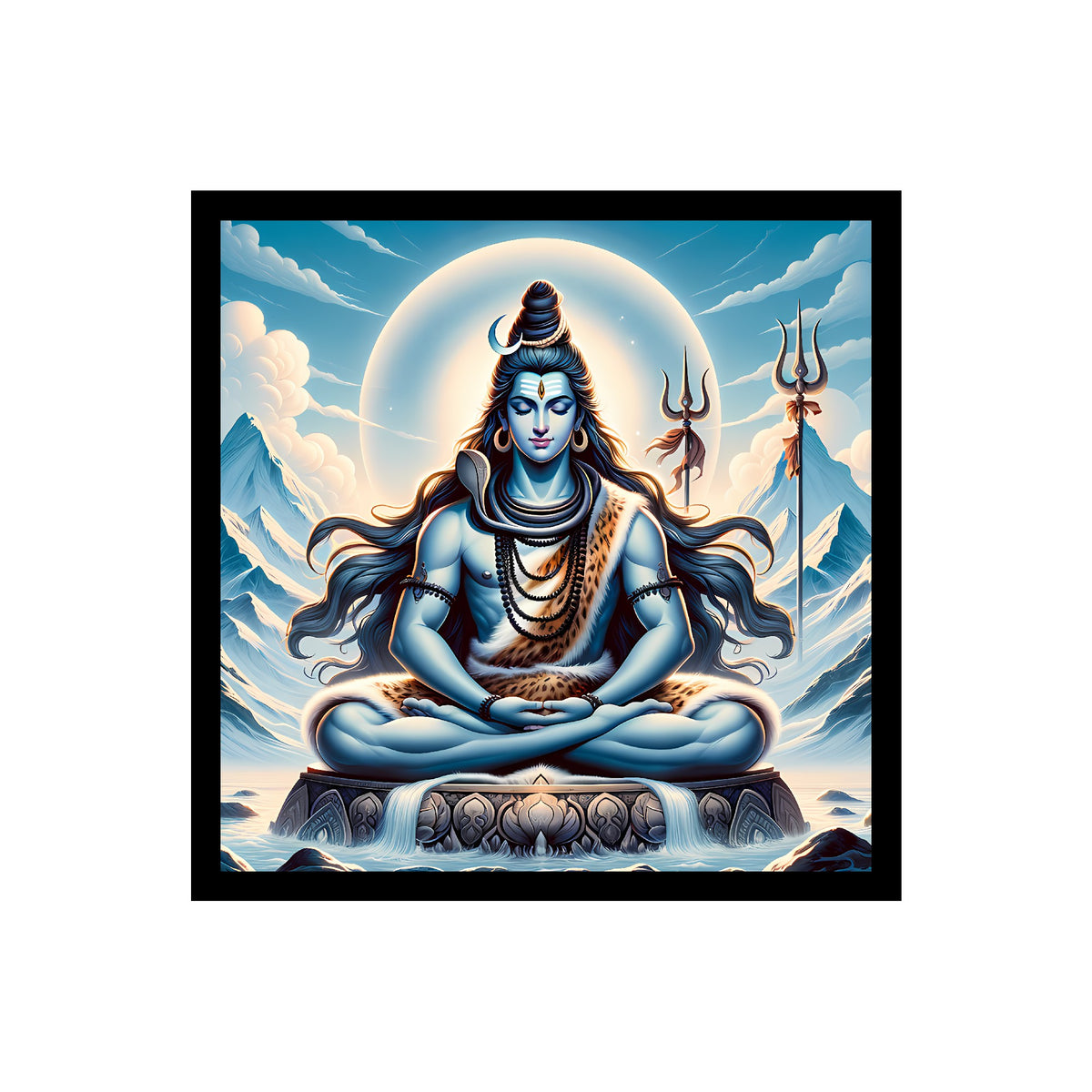 Lord Shiva Meditation Wall Art Canvas Print
