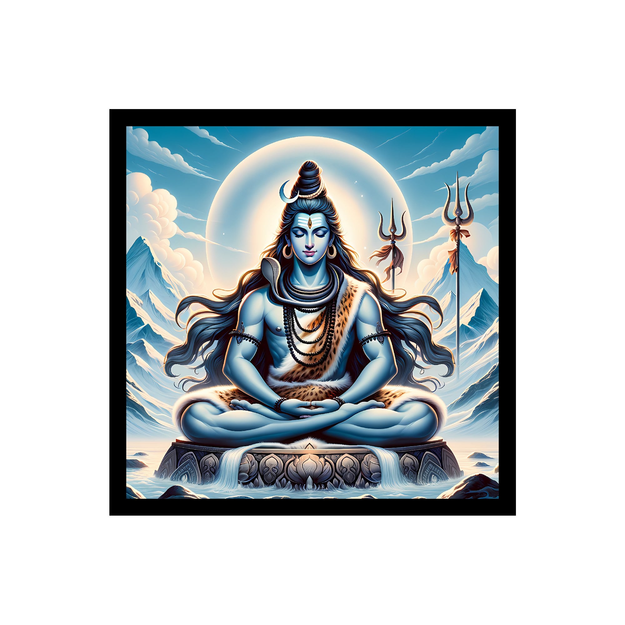 Lord Shiva Meditation Wall Art Canvas Print