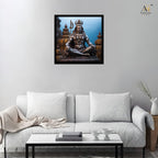 Lord Shiva Statue Wall Art Canvas Print