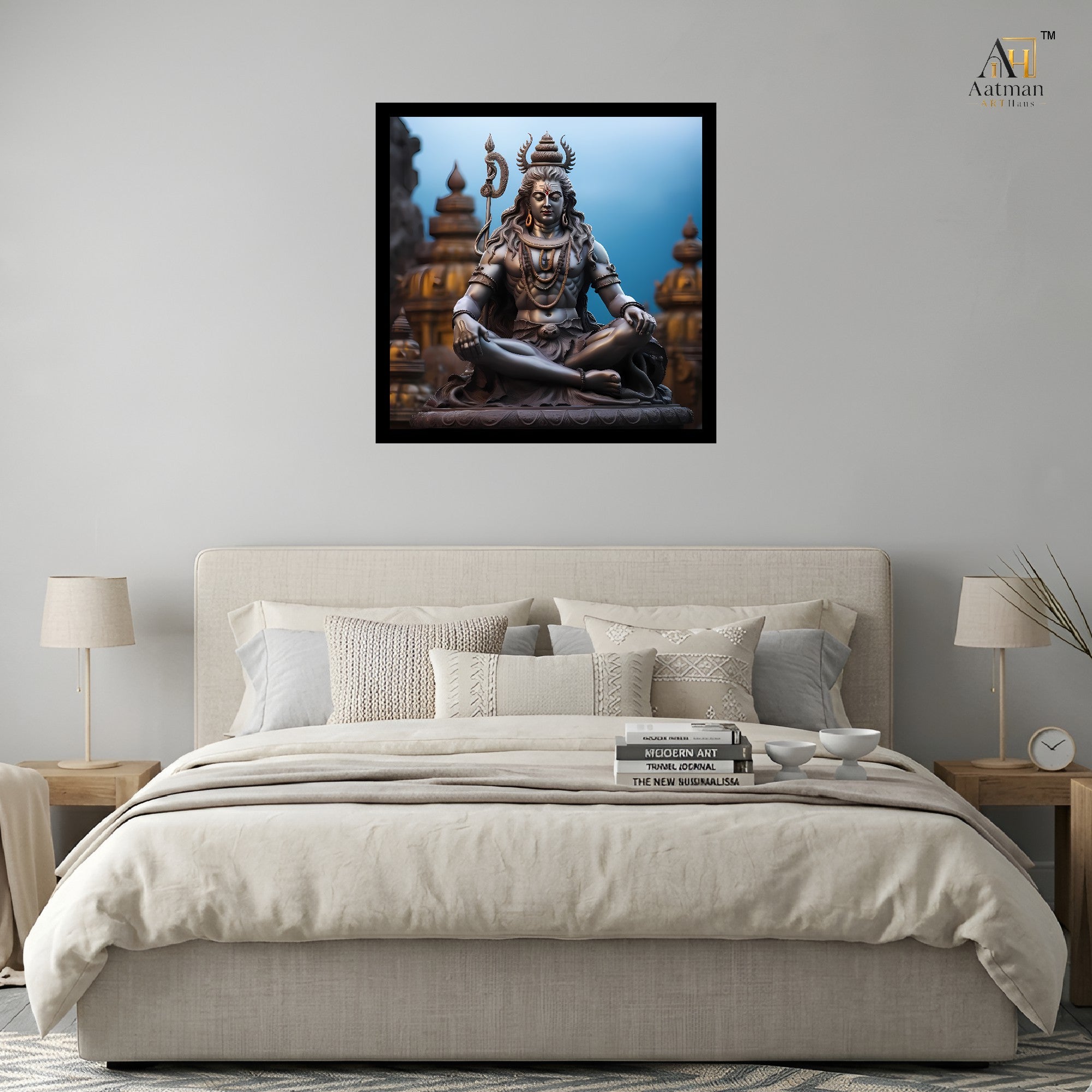Lord Shiva Statue Wall Art Canvas Print