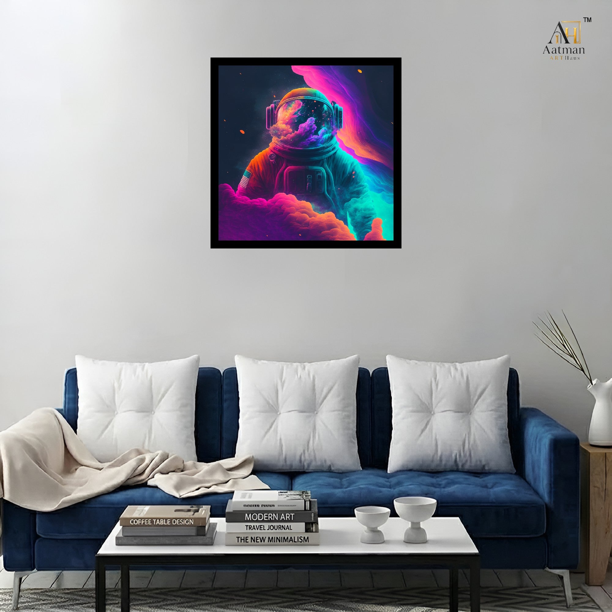 Neon Astronaut Preimum Wall Art