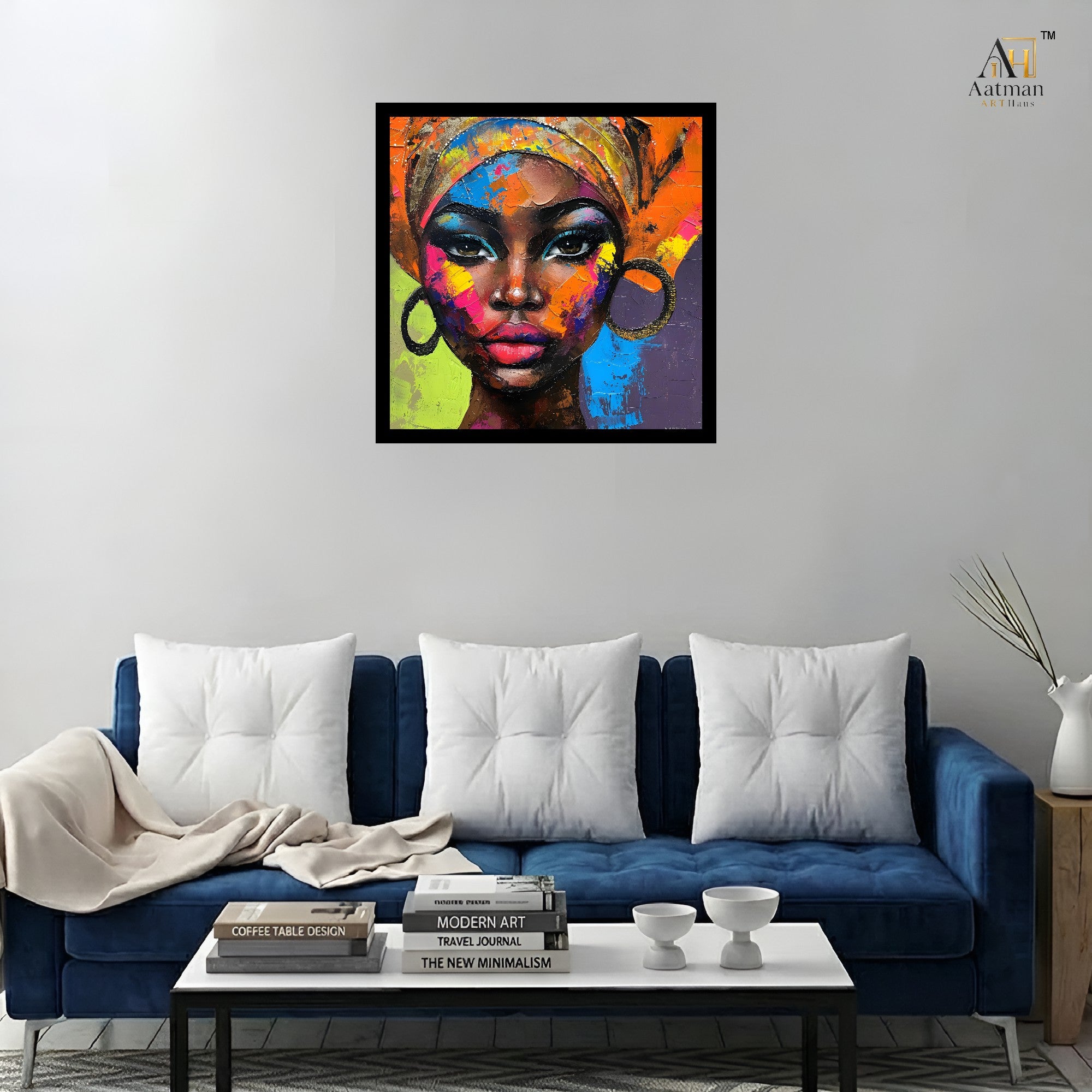 Vibrant African Woman Portrait Premium Wall Art