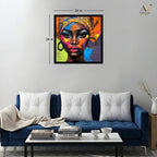 Vibrant African Woman Portrait Wall Art Canvas Print