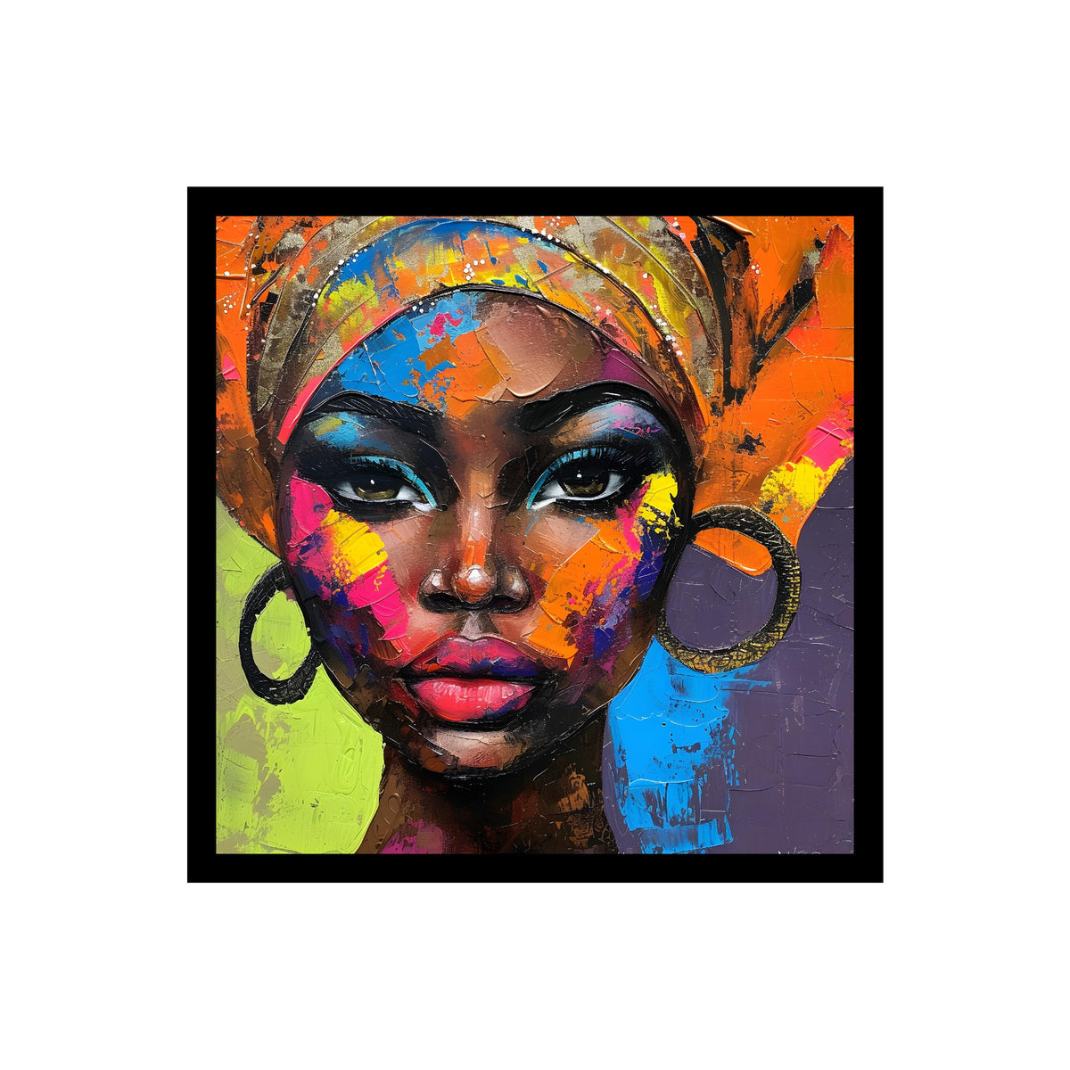 Vibrant African Woman Portrait Premium Wall Art