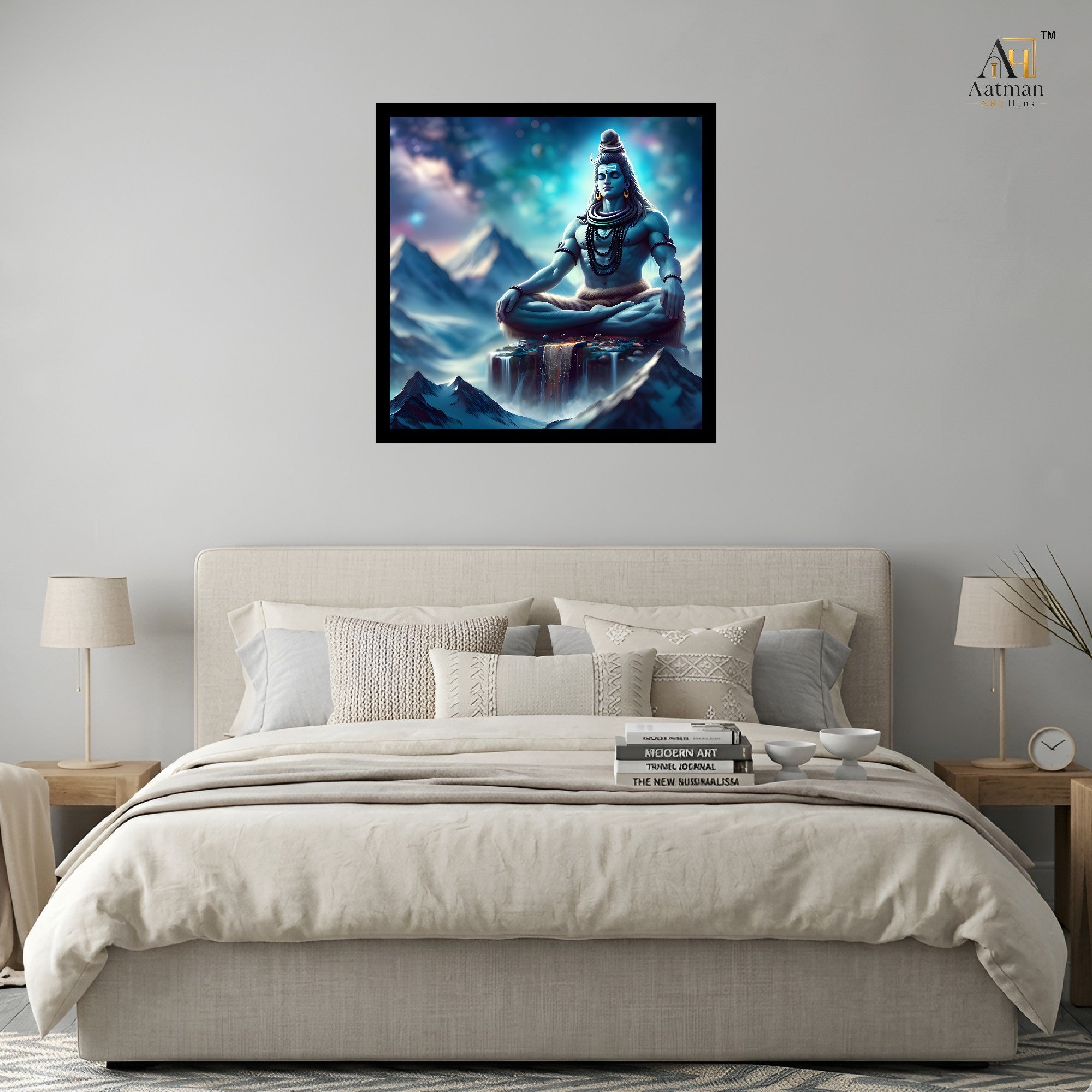 Lord Shiva Meditation Wall Art Canvas Print