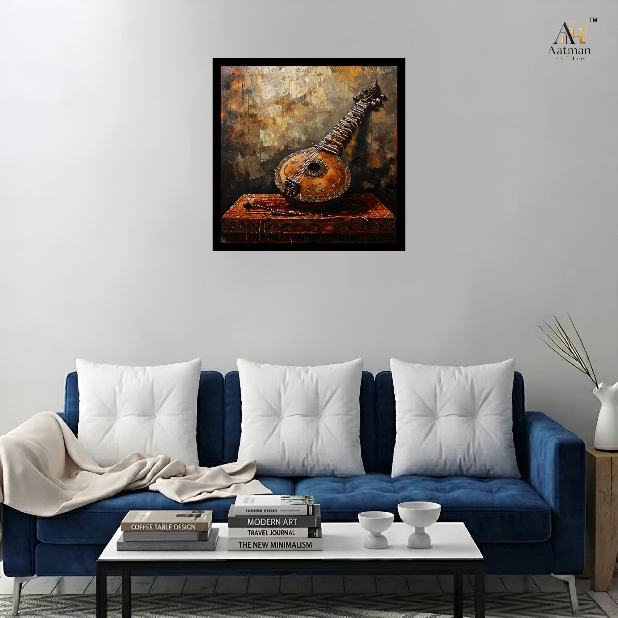 Vintage Sitar Premium Wall Art