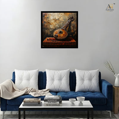 Vintage Sitar Premium Wall Art