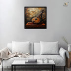 Vintage Sitar Wall Art Canvas Print