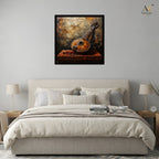 Vintage Sitar Wall Art Canvas Print