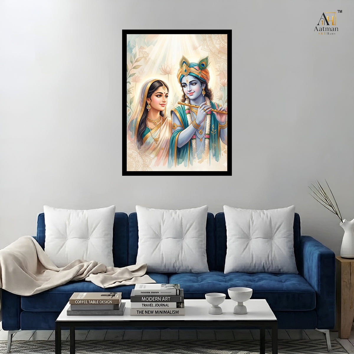 Radha Krishna Divine Love Premium Wall Art