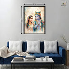 Radha Krishna Divine Love Wall Art Canvas Print