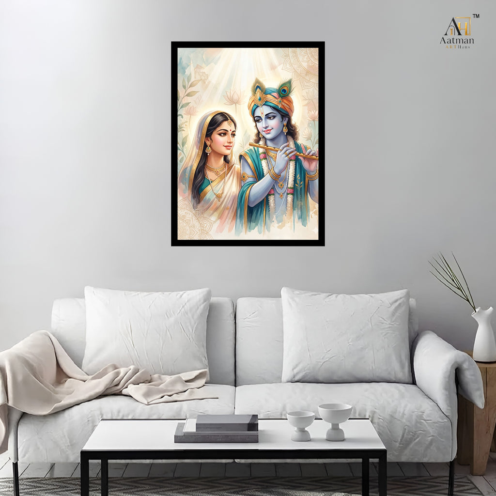 Radha Krishna Divine Love Wall Art Canvas Print