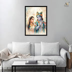 Radha Krishna Divine Love Wall Art Canvas Print