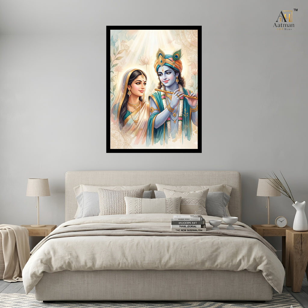 Radha Krishna Divine Love Wall Art Canvas Print