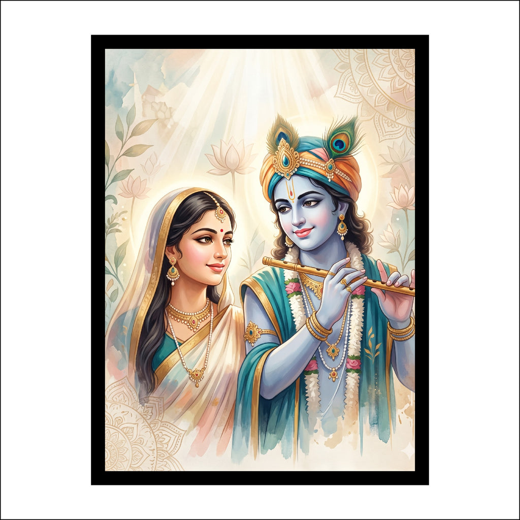 Radha Krishna Divine Love Wall Art Canvas Print