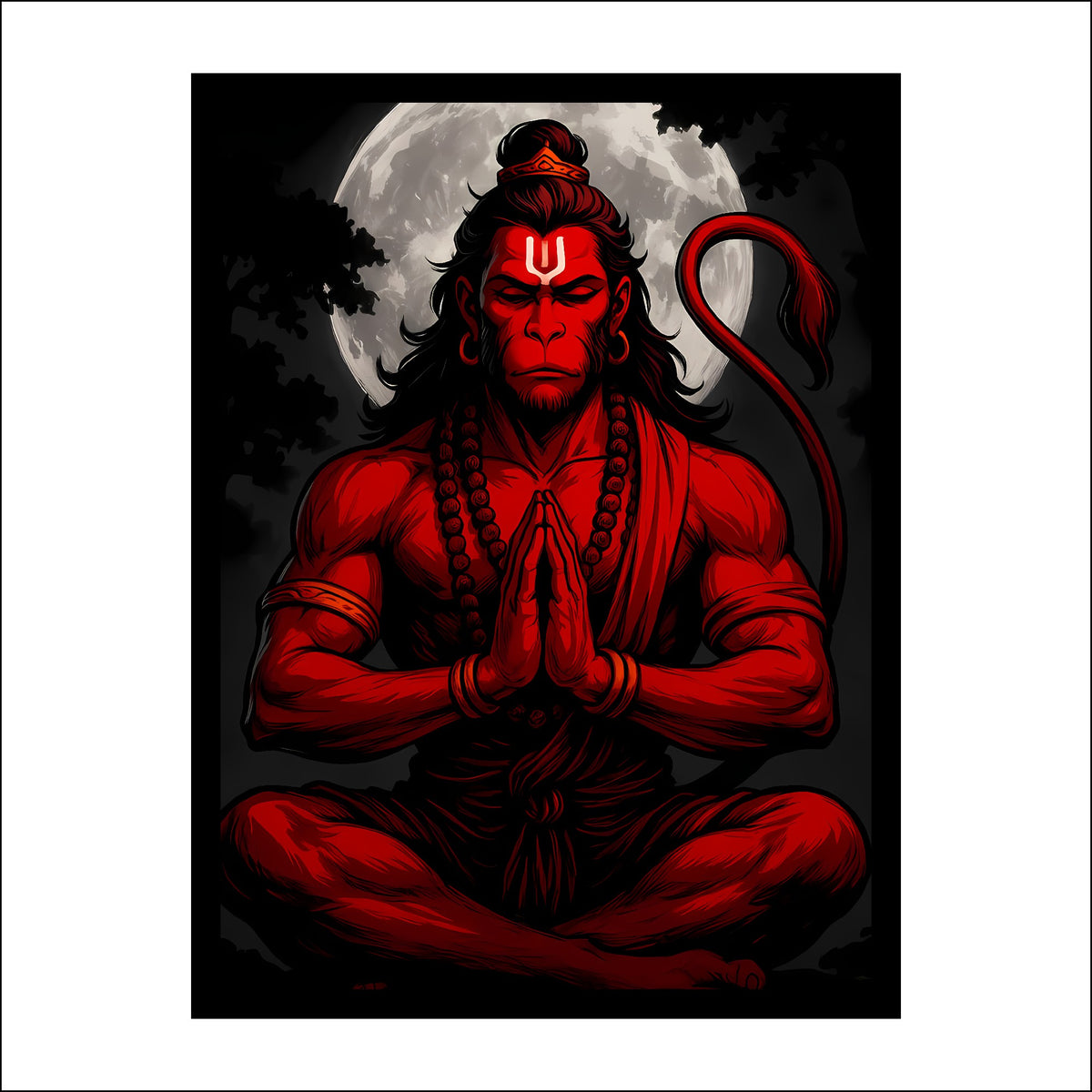 Meditating Hanuman Wall Art