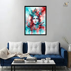 Lord Krishna Watercolor Wall Art Canvas Print