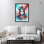 Lord Krishna Watercolor Wall Art Canvas Print