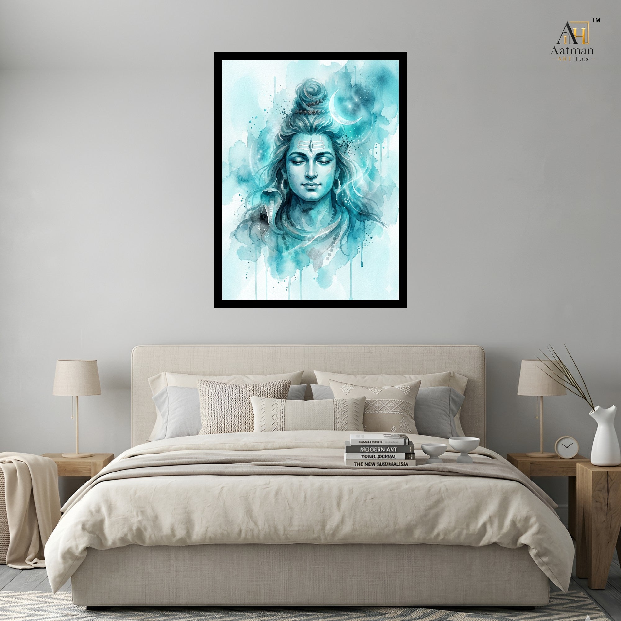 Lord Shiva Watercolor Wall Art Canvas Print