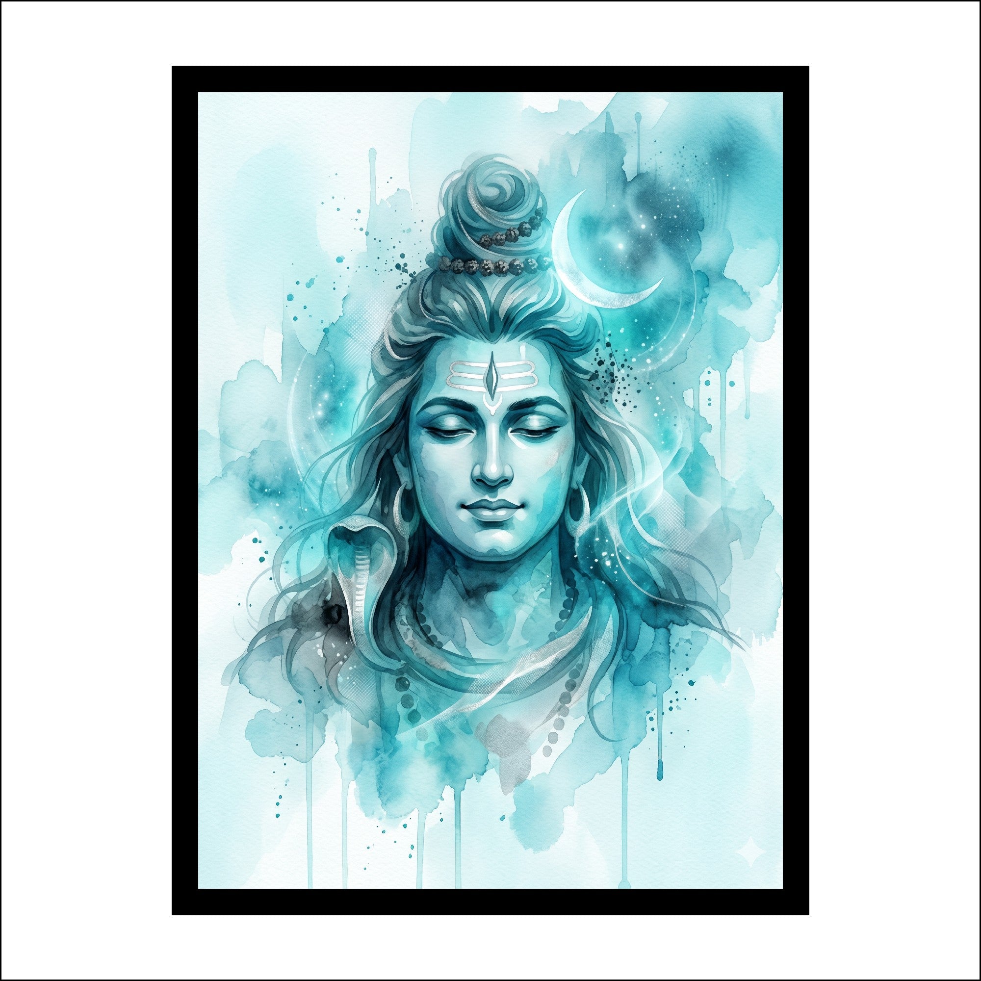 Lord Shiva Watercolor Wall Art
