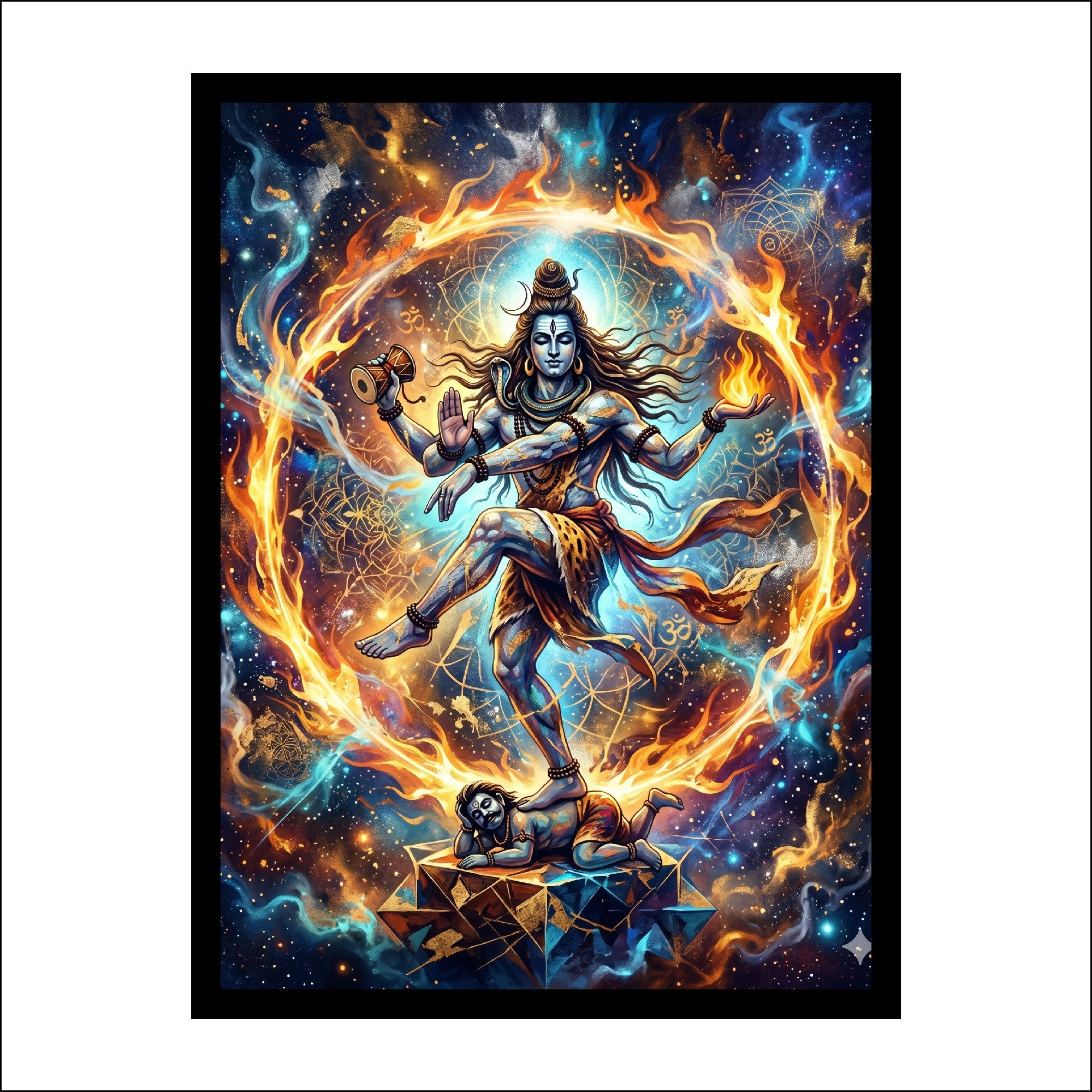 Nataraja Lord Shiva Cosmic Dance Wall Art Canvas Print