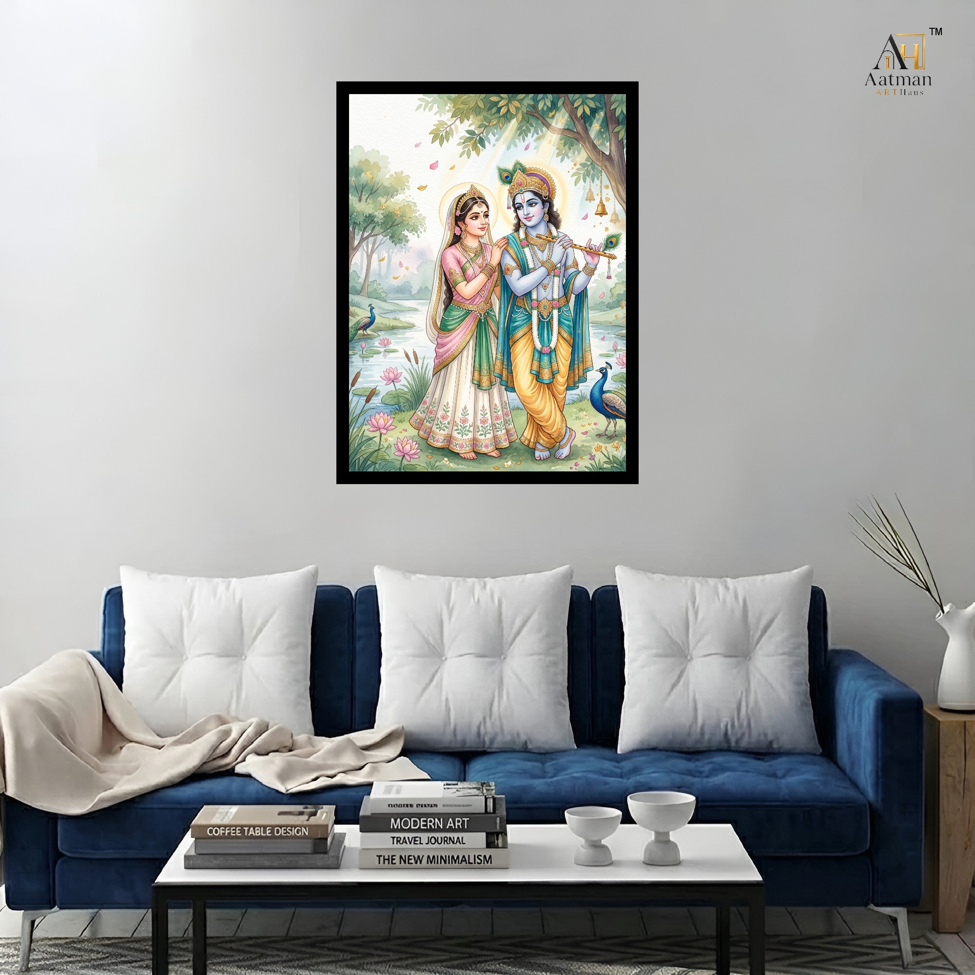 Radha Krishna Divine Love Wall Art Canvas Print
