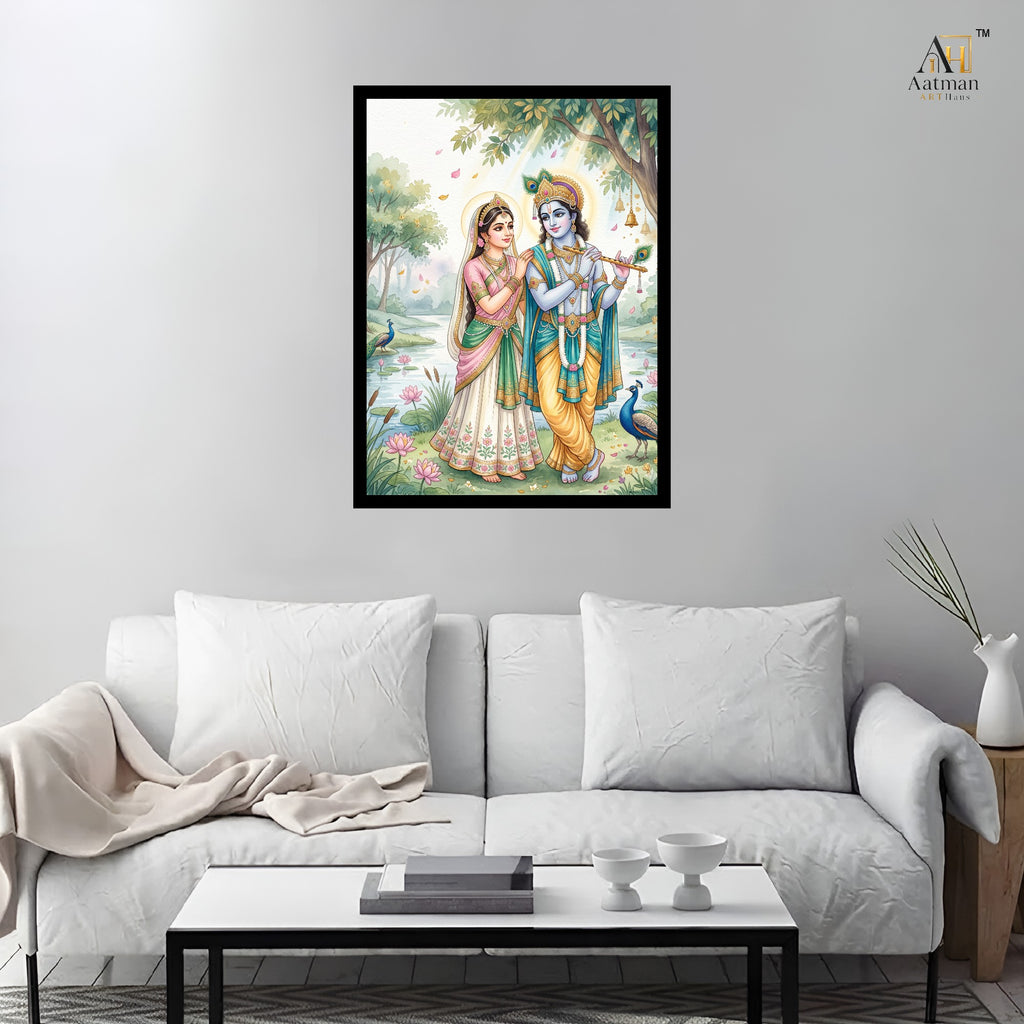 Radha Krishna Divine Love Wall Art Canvas Print