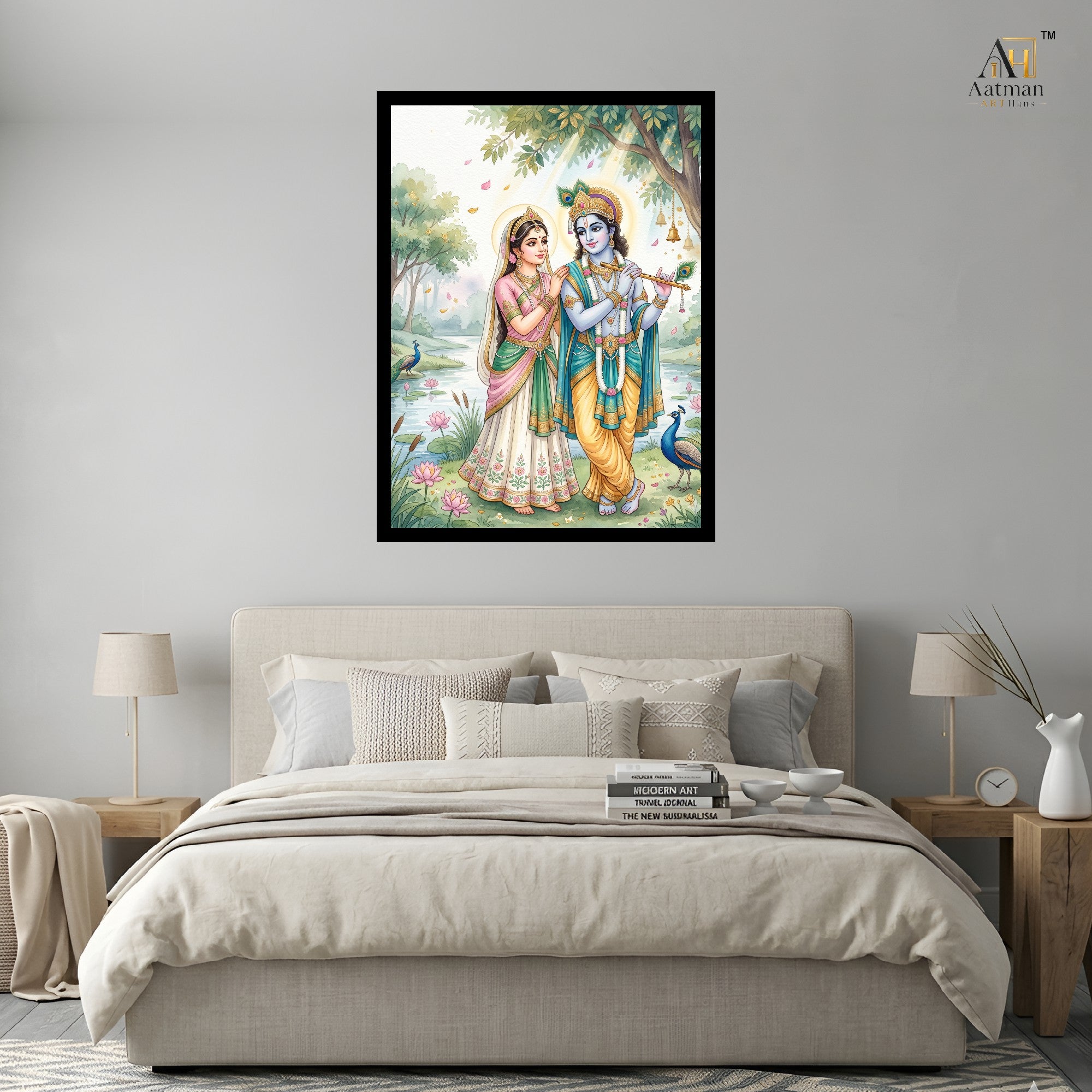 Radha Krishna Divine Love Wall Art Canvas Print