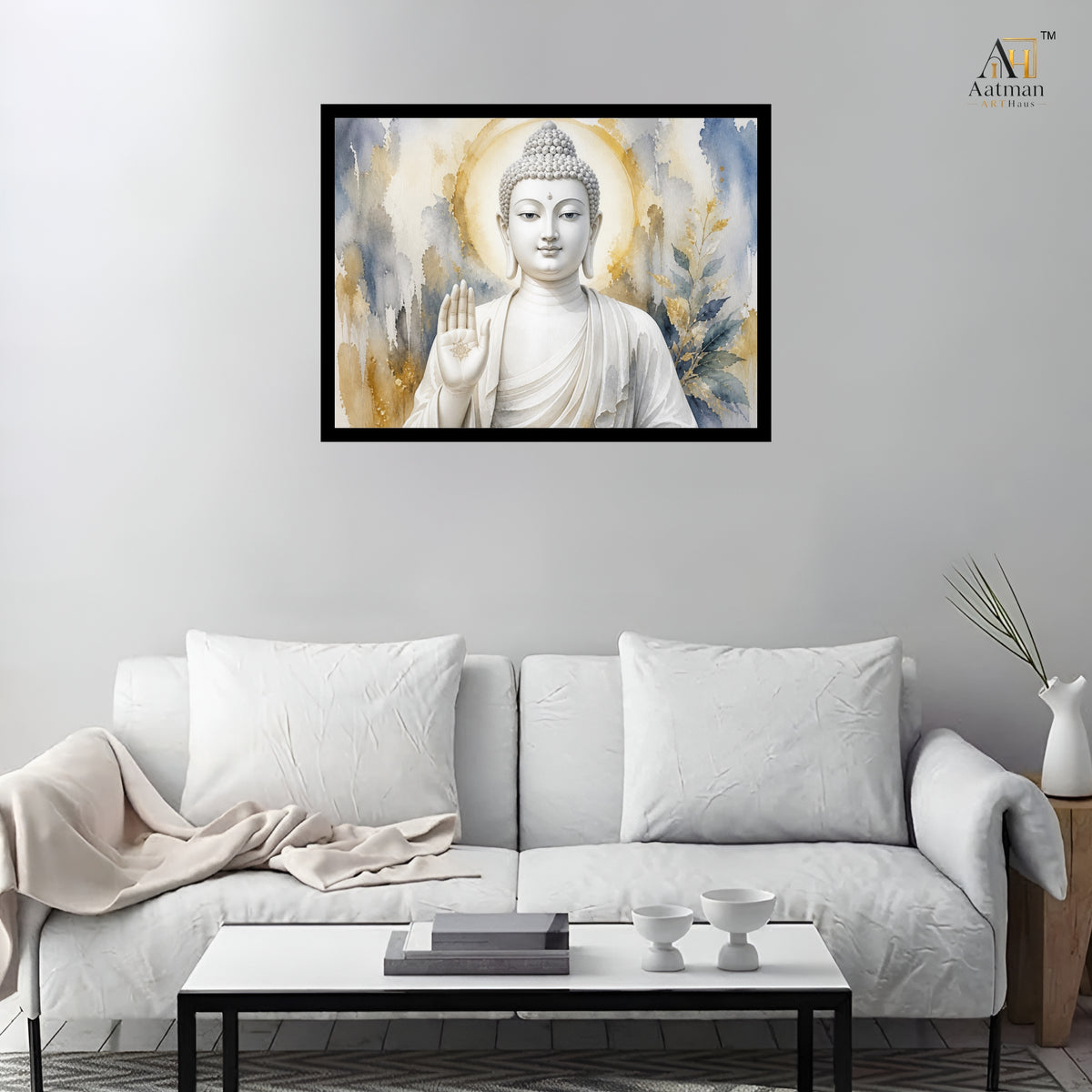 Pure White Lord Buddha Wall Art