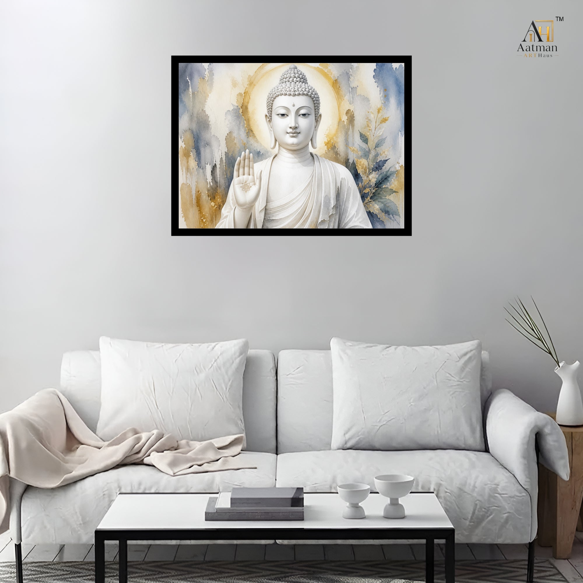 Aatman ARTHaus – Lord Buddha Premium Museum-Style Canvas Wall Painting (24 x 32 Inch)