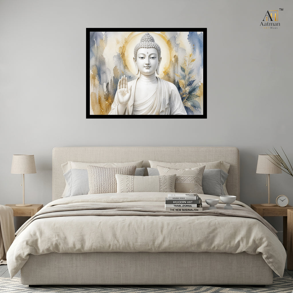 Aatman ARTHaus – Lord Buddha Premium Museum-Style Canvas Wall Painting (24 x 32 Inch)