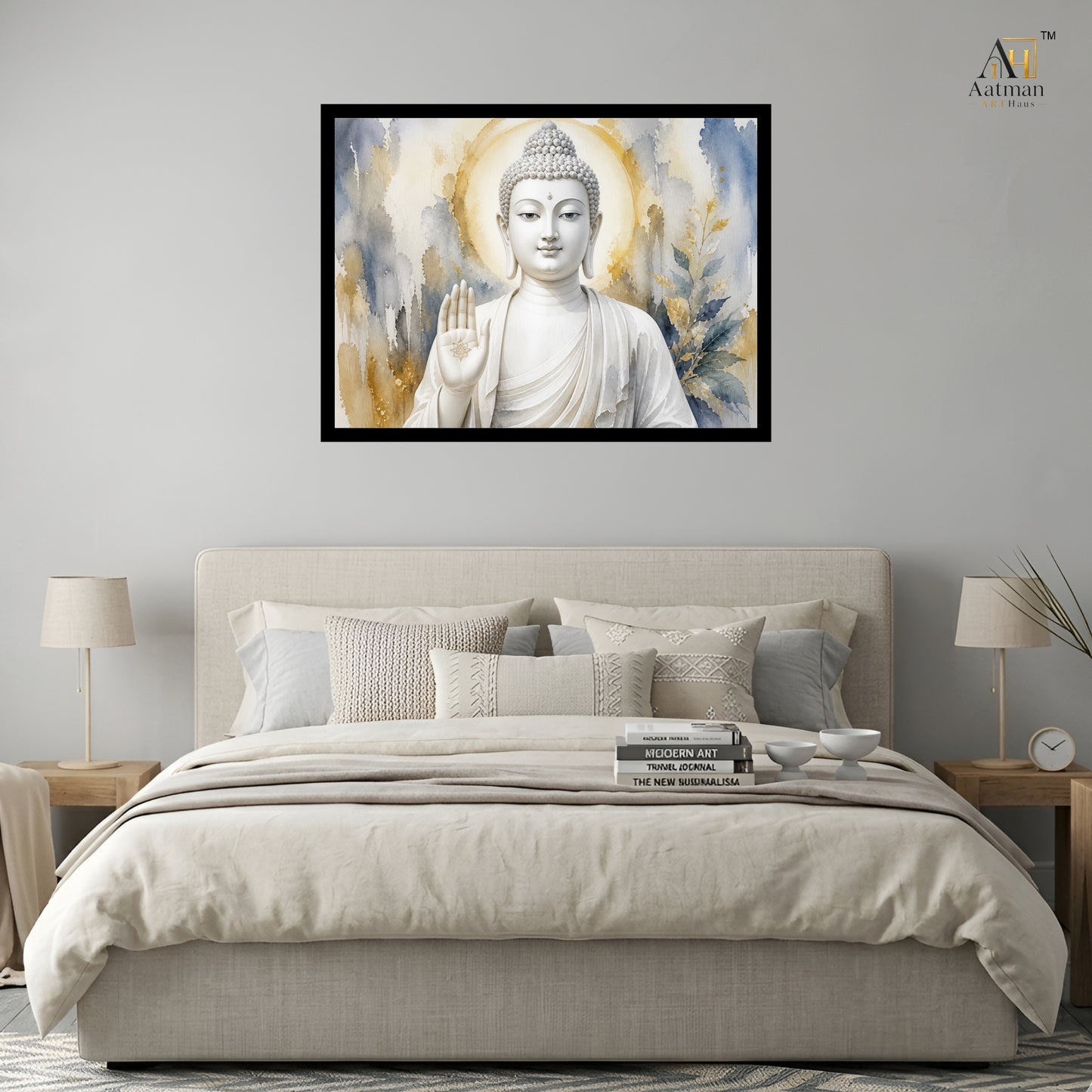 Pure White Lord Buddha Wall Art