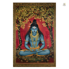 Shiva Meditation Under the Sacred Tree – Premium Large Format Canvas Print
