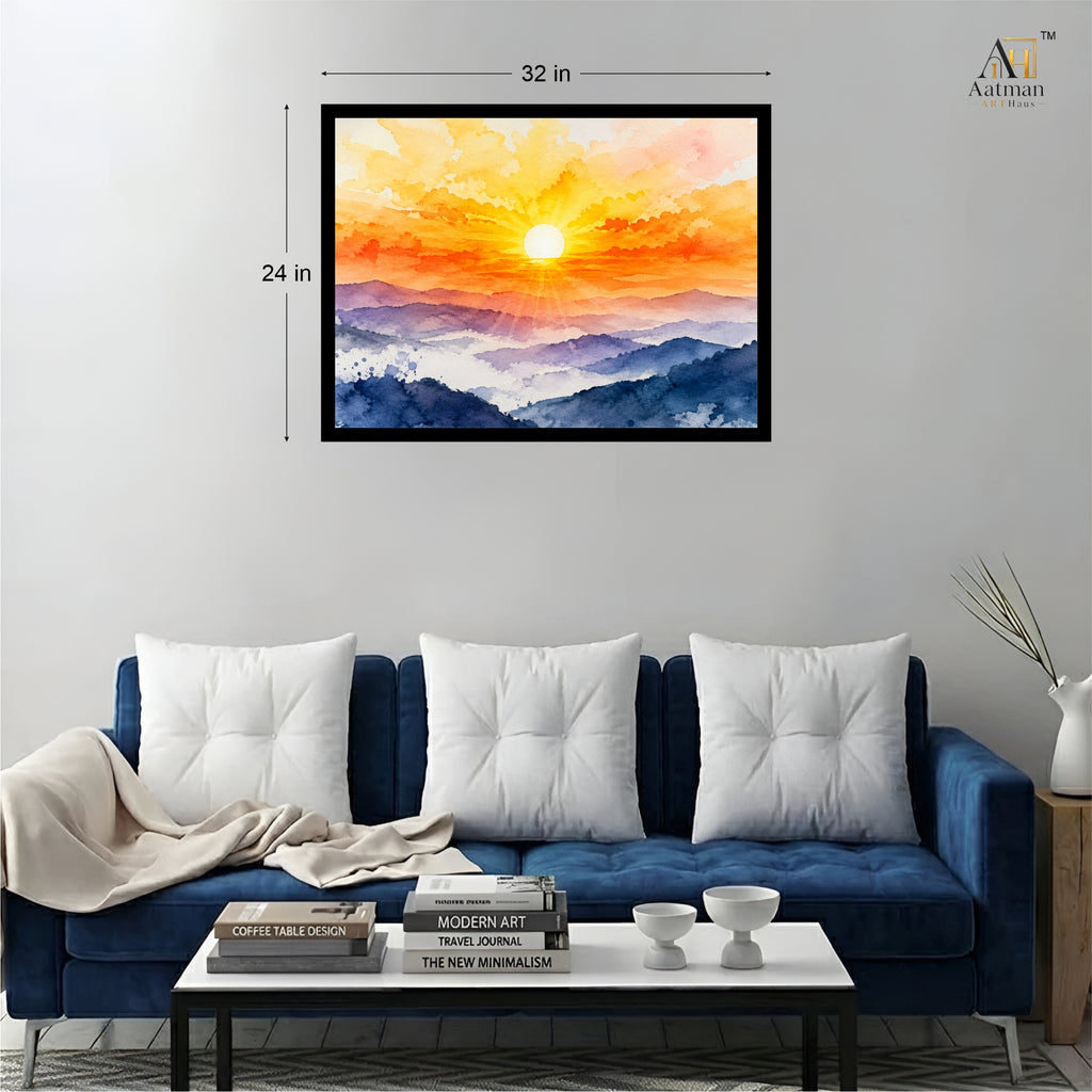 Sunrise Mountain Landscape Wall Art