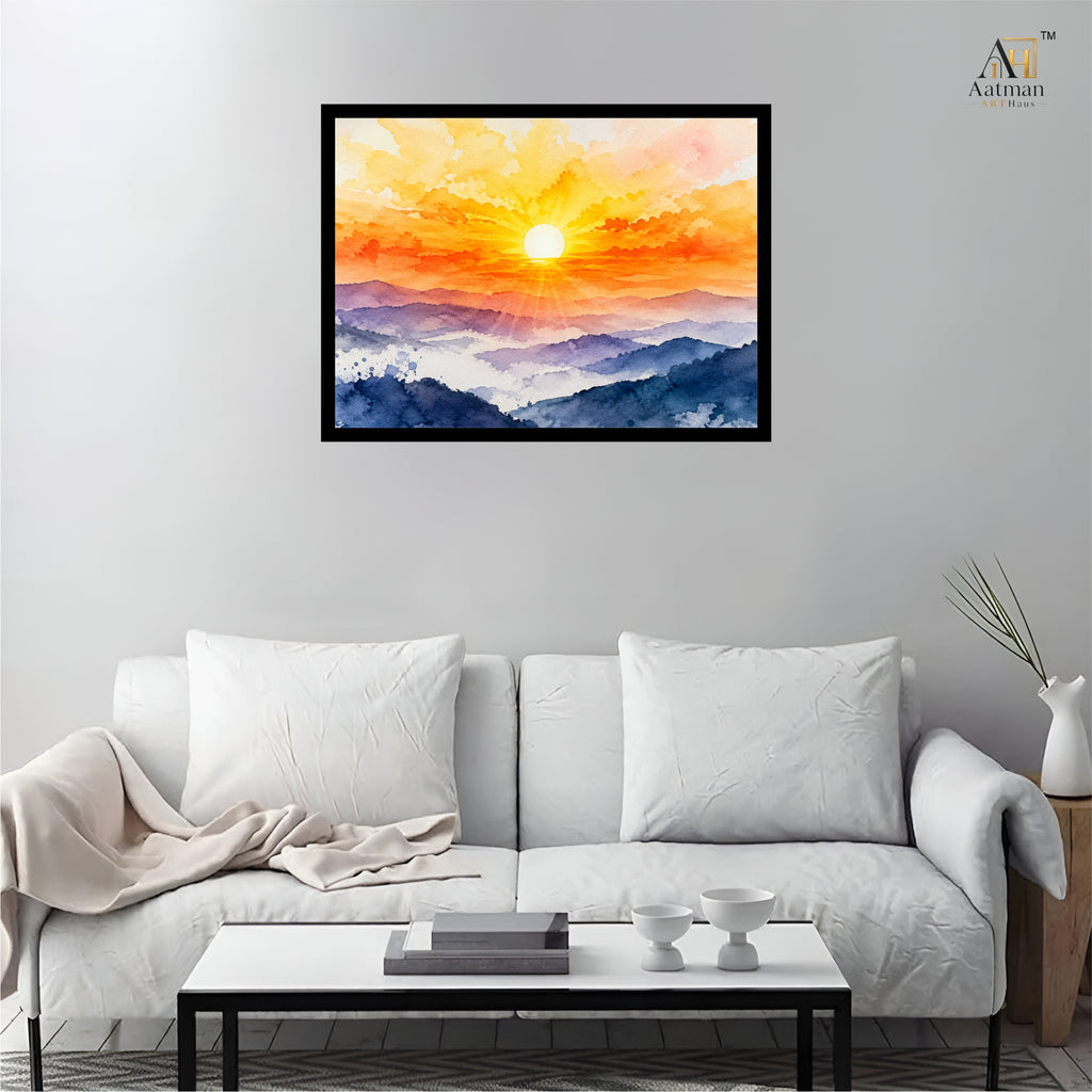Sunrise Mountain Landscape Wall Art