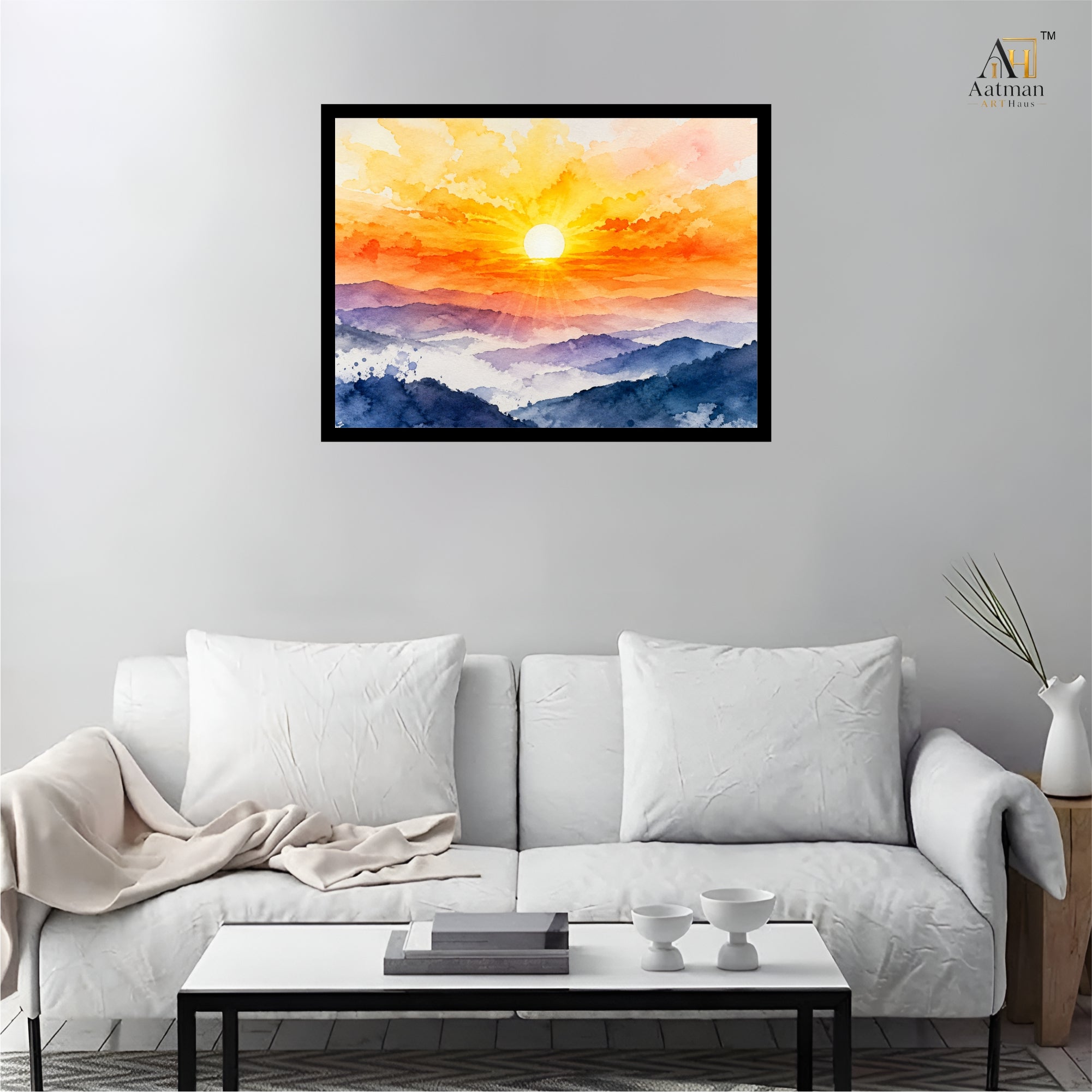 Sunrise Mountain Landscape Wall Art