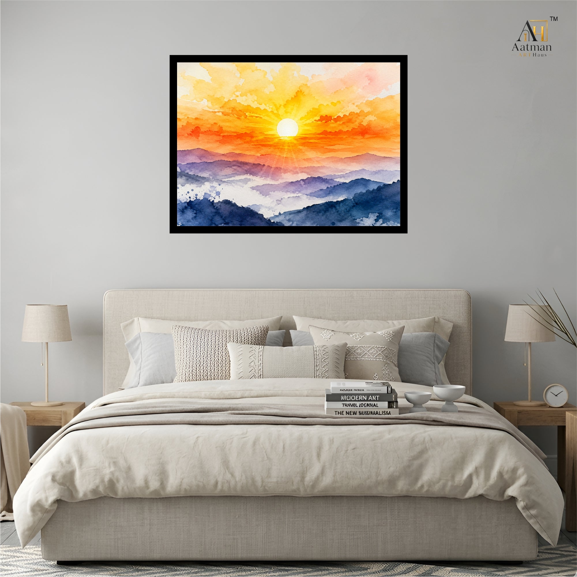 Sunrise Mountain Landscape Wall Art