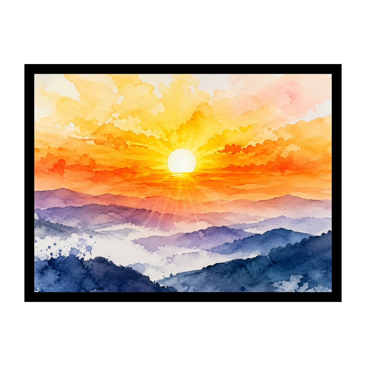 Sunrise Mountain Landscape Premium Wall Art