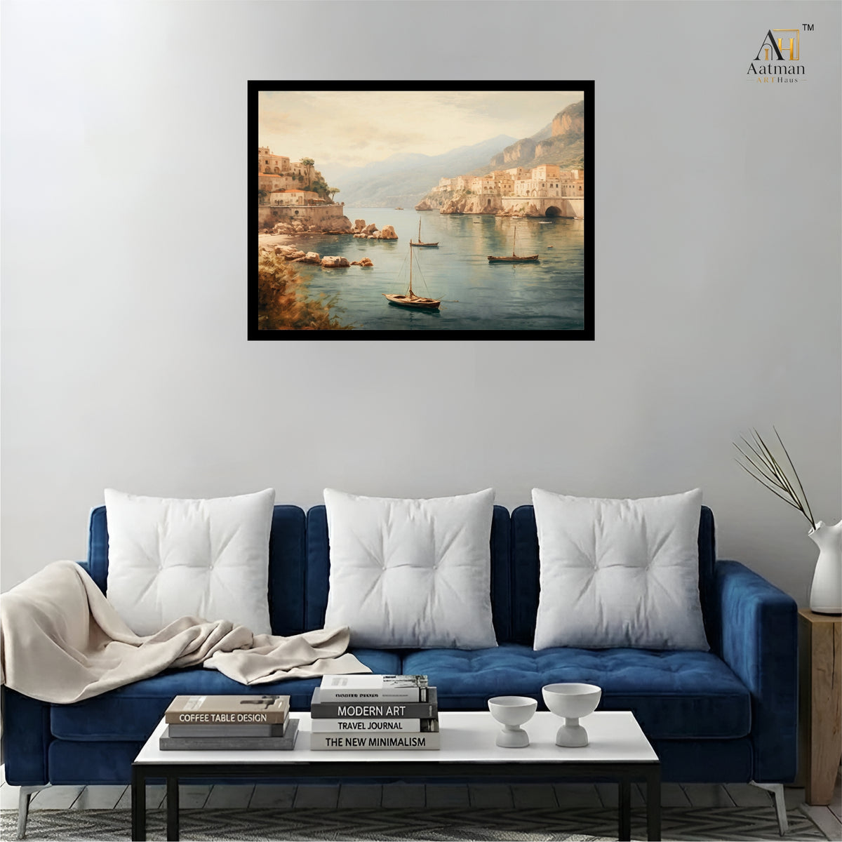 Coastal Harbor Landscape Premium Wall Art