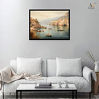 Coastal Harbor Landscape Canvas Wall Art