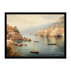 Coastal Harbor Landscape Canvas Wall Art