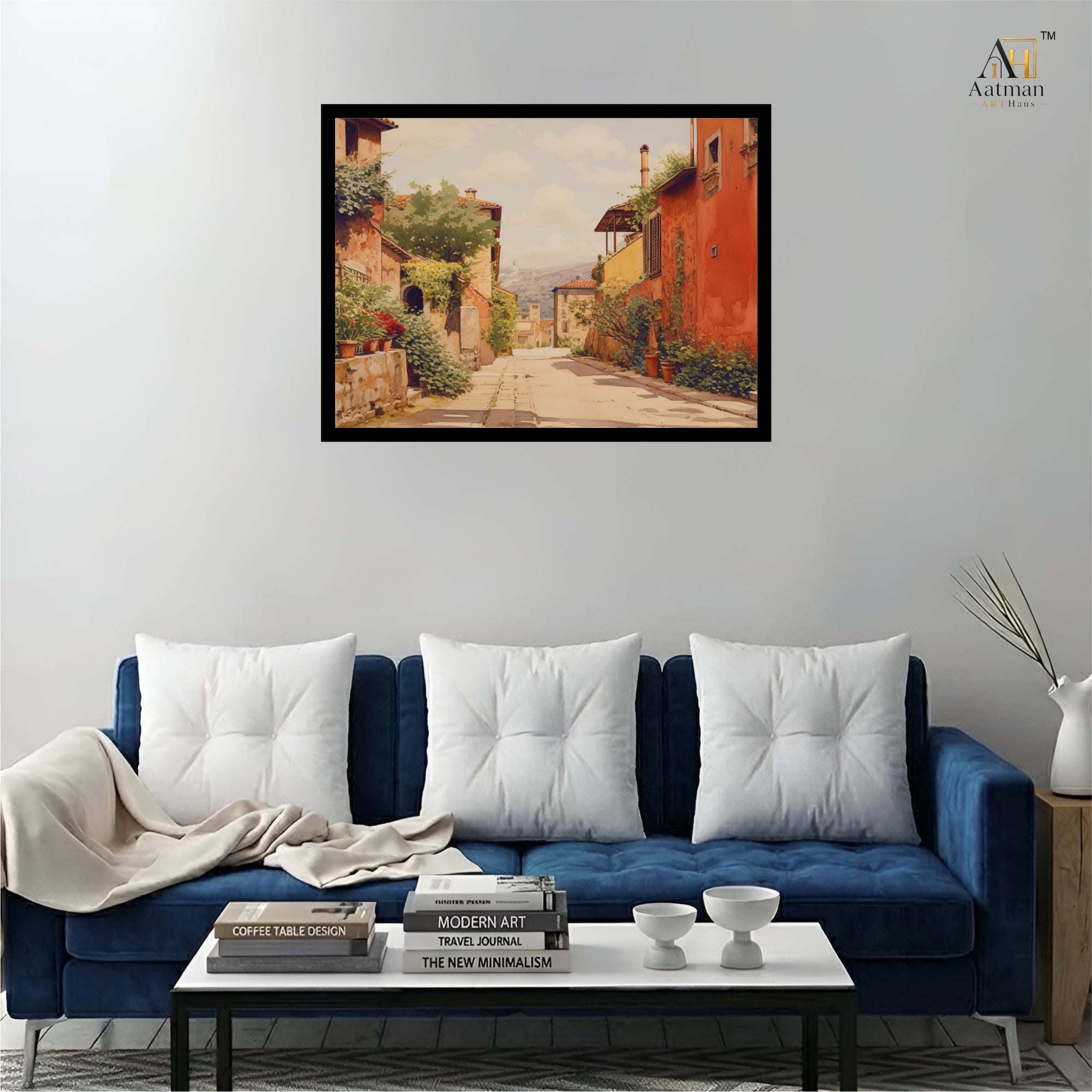 Renaissance European Village Street  Premium Wall Art