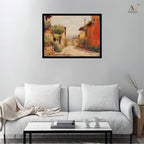 European Village Street Canvas Wall Art