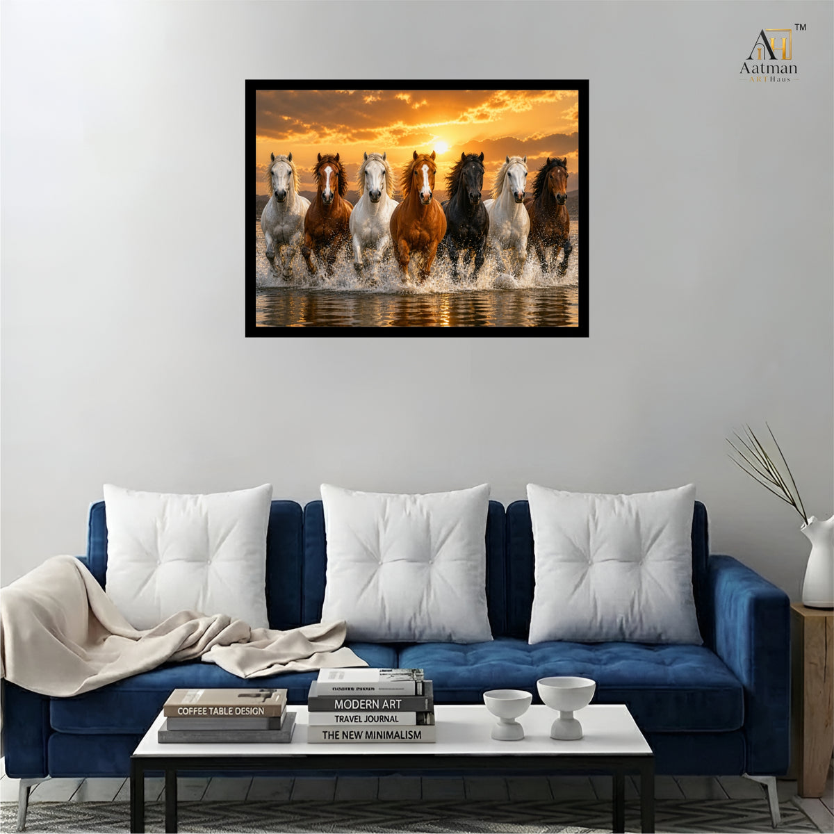 Seven Horses Premium Wall Art