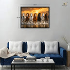 Seven Horses Premium Museum-Style Canvas Wall Painting