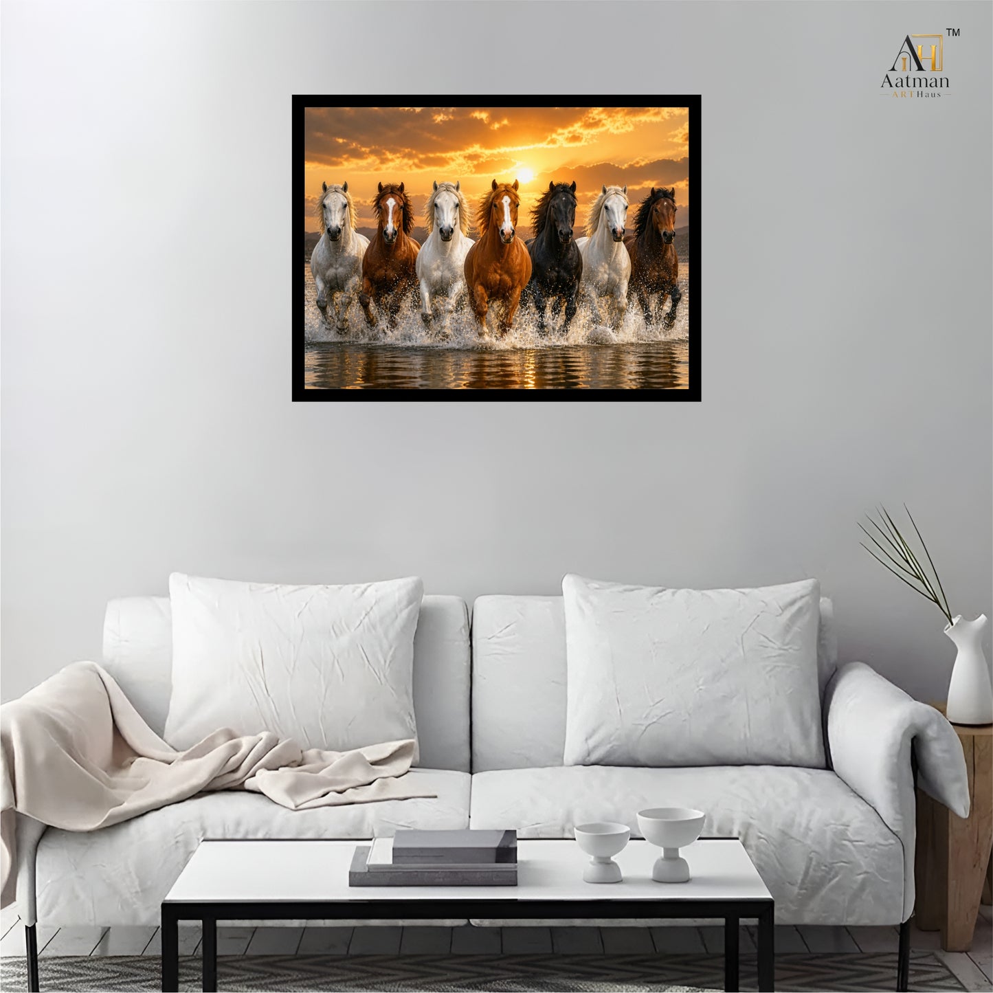 Seven Horses Premium Wall Art